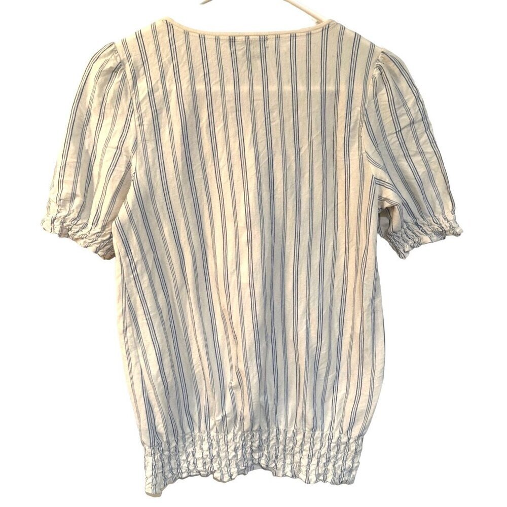 LRL Lauren Jeans Co Ruffle Top Womens S Ruched 90s Peasant Cottage Prairie Boho - Picture 2 of 6